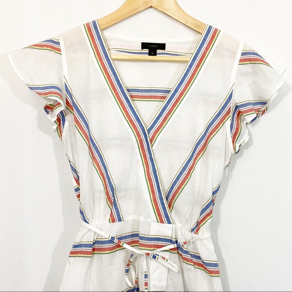 5/$25 NWOT J. Crew Flutter Sleeve Wrap Striped Top - Picture 3 of 8